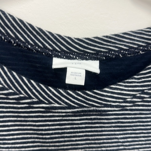 J Jill navy blue and white stripe T-shirt L - Picture 2 of 5